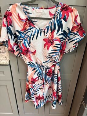 Swimsuit cover size large tropical print